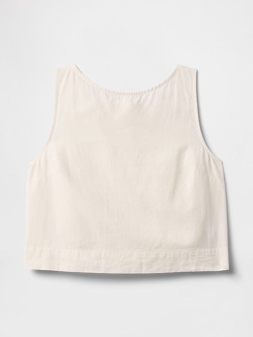 Image number 5 showing, Linen-Blend Crop Shell Tank Top