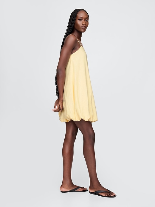 Image number 3 showing, Linen-Blend Bubble Mini Dress
